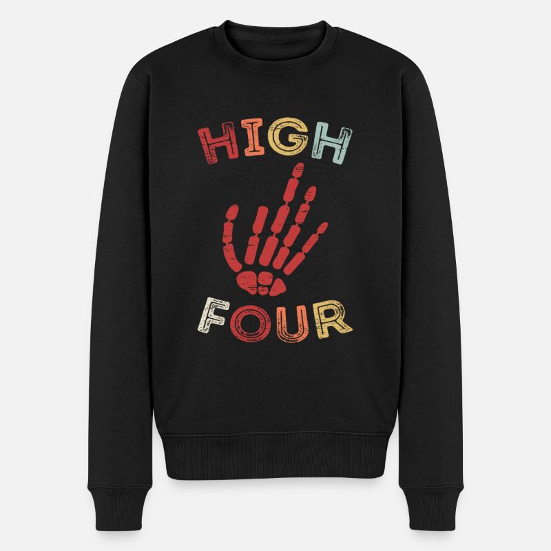 Fingeramputation Hohe Vierfingeramputation - Männer Premium Bio Pullover - Schwarz