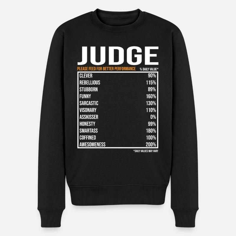 Richter tageswerte Lustiger Richter - Männer Premium Bio Pullover - Schwarz