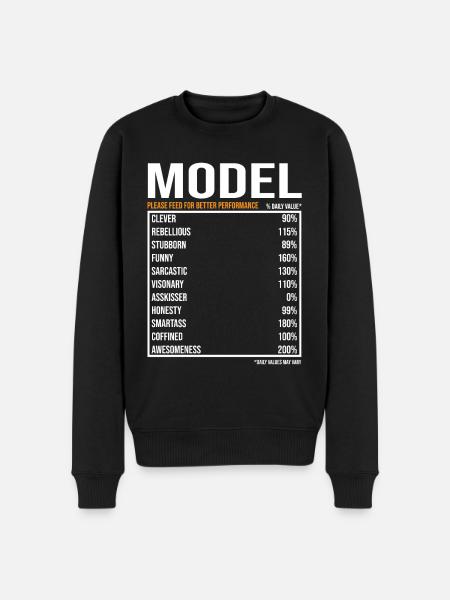 Model Job Spruch - Männer Premium Bio Pullover - Schwarz