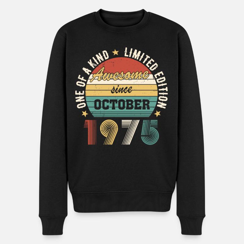 Génial depuis octobre 1975 Cadeau d’anniversaire - Pull Premium bio Homme - noir