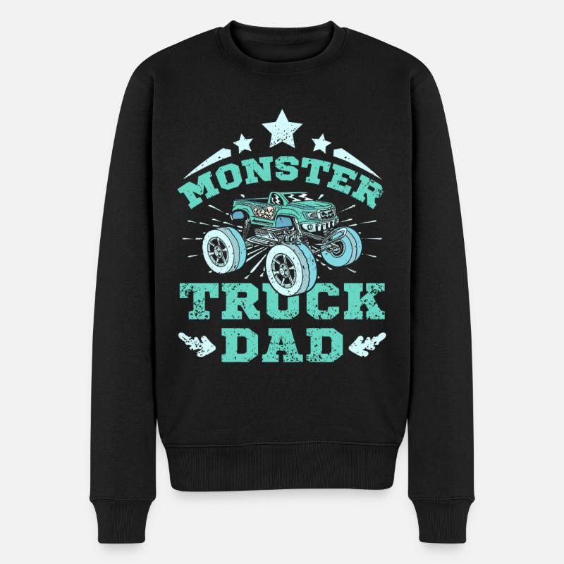 Monster Truck Dad - Männer Premium Bio Pullover - Schwarz