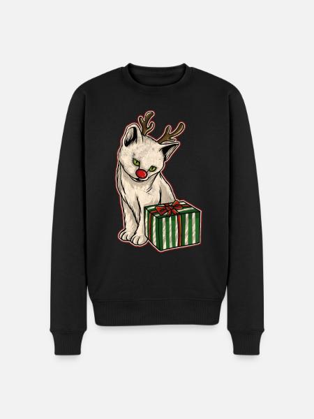 Ugly Christmas Sweater Cat - Men's Premium Organic Jumper - black
