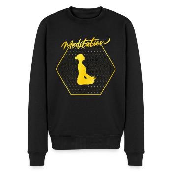 Méditation - Pull Premium bio Homme - noir - Devant - Nico (187cm)
