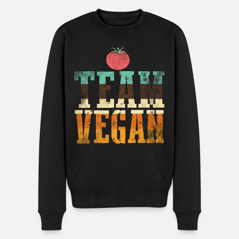 Vegan Essen Veganer - Männer Premium Bio Pullover - Schwarz
