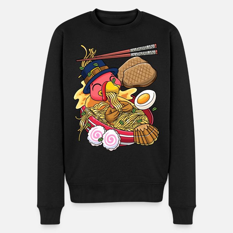 Kawaii Dinde Thanksgiving Ramen - Pull Premium bio Homme - noir