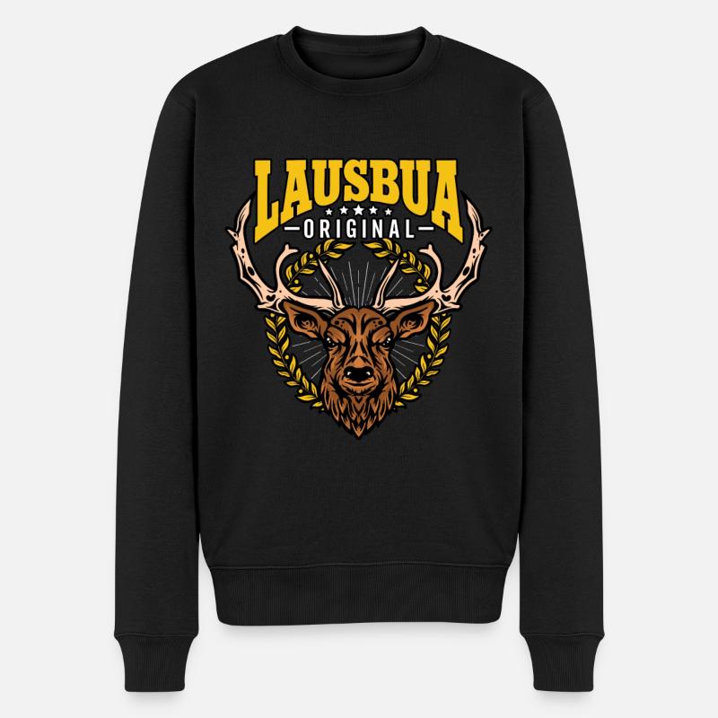Lausbua - Männer Premium Bio Pullover - Schwarz