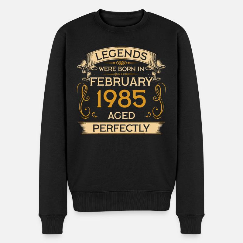 Geburtstag Legends Were Born In Februar 1985 - Männer Premium Bio Pullover - Schwarz