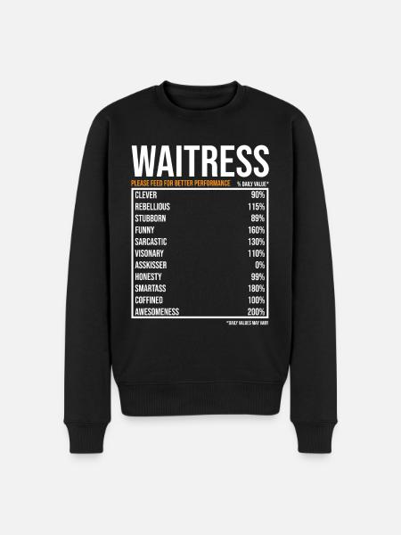 Kellnerin Servicekraft Spruch Geschenk - Männer Premium Bio Pullover - Schwarz