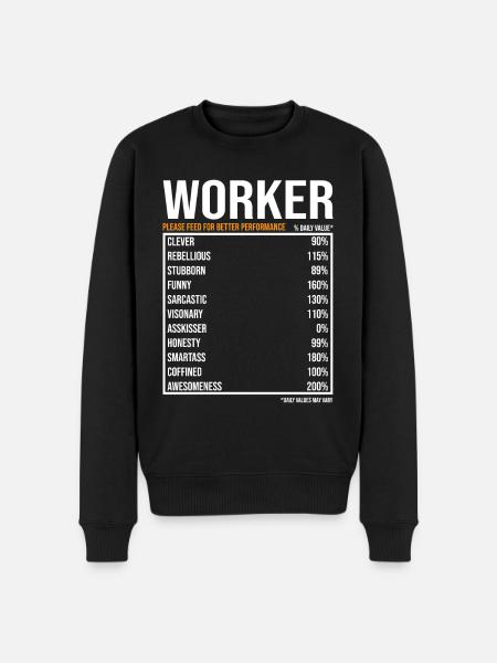 Arbeiter Geschenk Lustiger Arbeiter Spruch - Männer Premium Bio Pullover - Schwarz