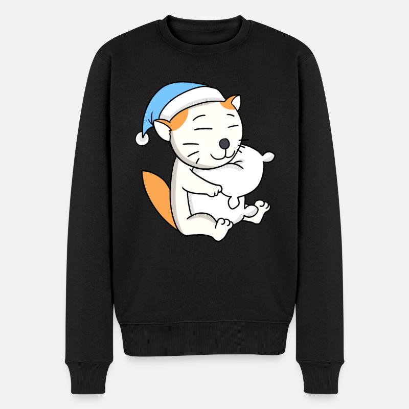 Chat race Selkirk Rex - Pull Premium bio Homme - noir
