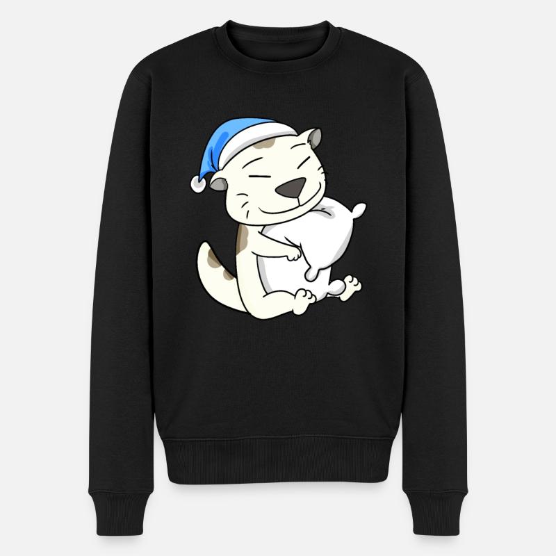 Katze Katzenrasse Devon Rex - Männer Premium Bio Pullover - Schwarz