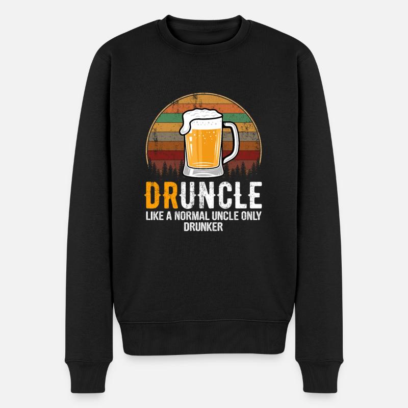 Druncle drinking uncle - Männer Premium Bio Pullover - Schwarz