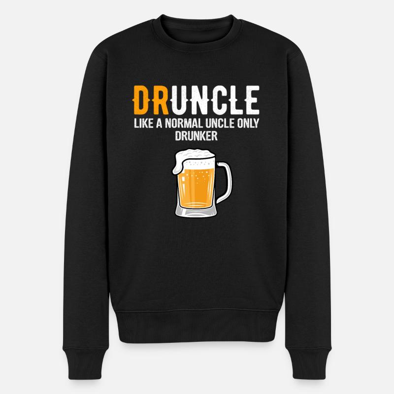 Druncle drinking uncle - Männer Premium Bio Pullover - Schwarz