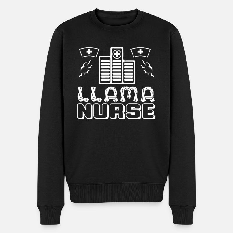 Infirmière lama - Pull Premium bio Homme - noir