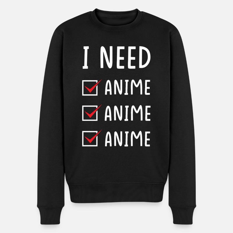 Anime Anime Anime - Männer Premium Bio Pullover - Schwarz