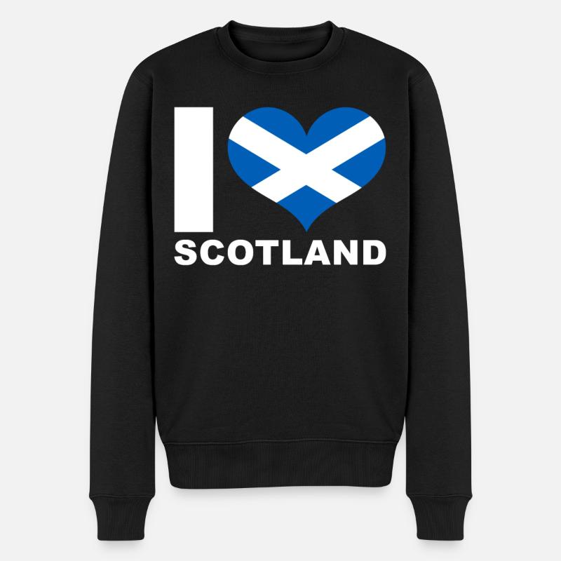 Ich liebe Schottland Herz Flagge Schottland - Männer Premium Bio Pullover - Schwarz