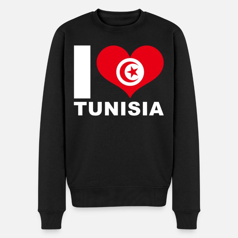 J’aime tunisie drapeau du cœur Tunisie - Pull Premium bio Homme - noir