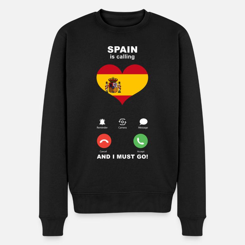 L’Espagne appelle l’Espagne Heart Souvenir - Pull Premium bio Homme - noir