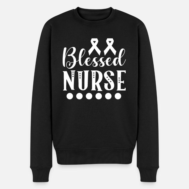 Infirmière bienheureuse Krankenschwester - Pull Premium bio Homme - noir