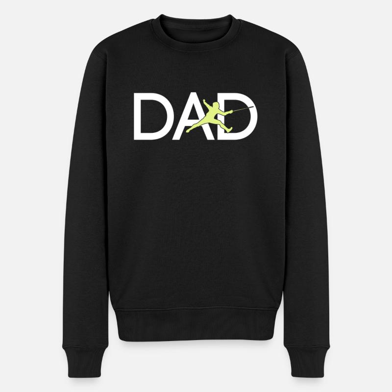 Fechten Papa - Männer Premium Bio Pullover - Schwarz