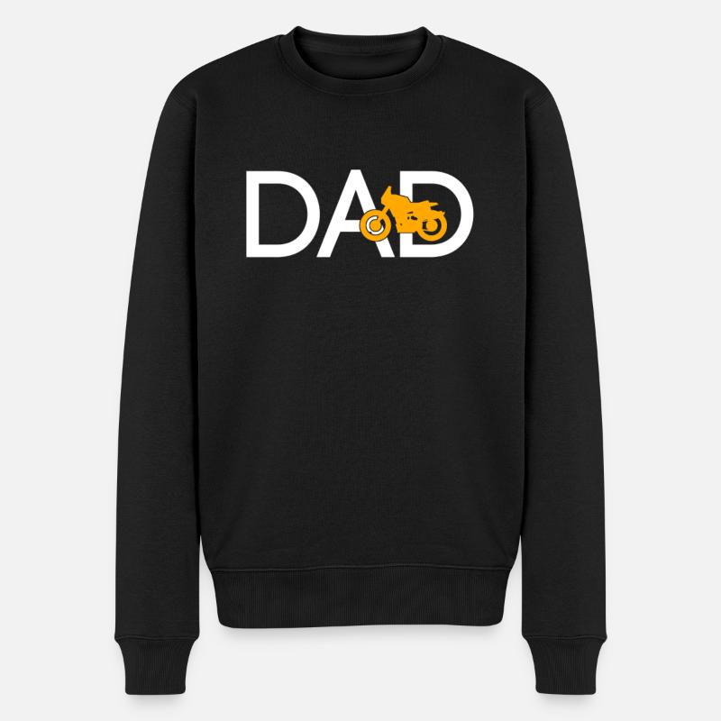 Motorrad Papa - Männer Premium Bio Pullover - Schwarz