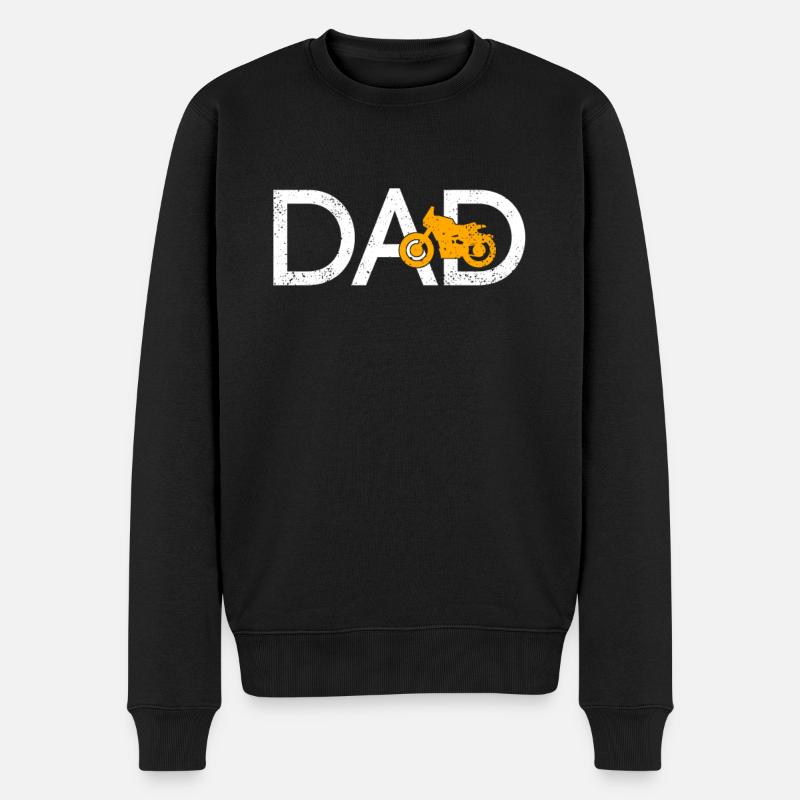 Motorrad Papa - Männer Premium Bio Pullover - Schwarz