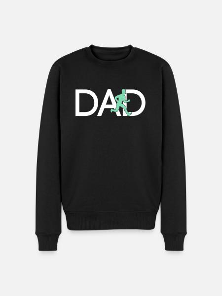 Joggen Papa - Männer Premium Bio Pullover - Schwarz