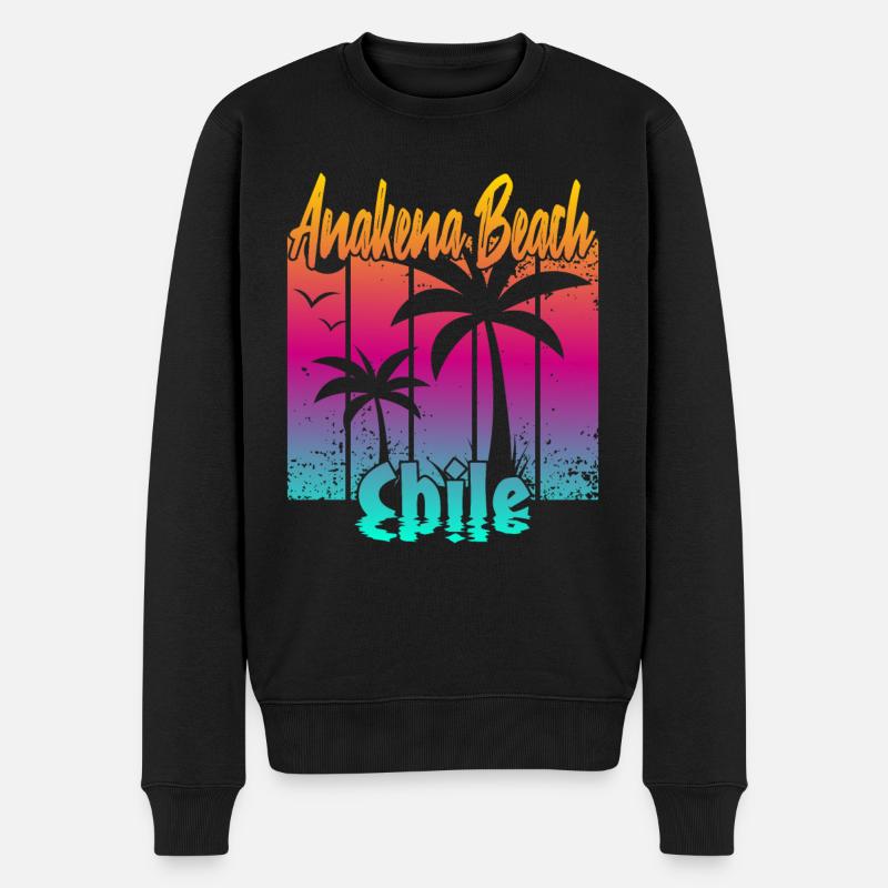 Anakena Beach Chile - Männer Premium Bio Pullover - Schwarz