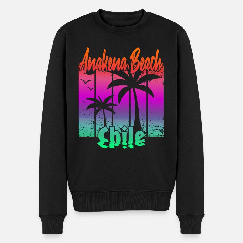 Anakena Beach Chile - Männer Premium Bio Pullover - Schwarz