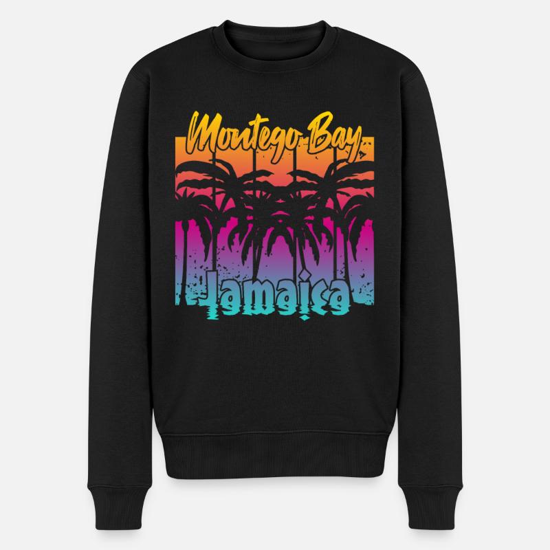 Montego Bay Jamaica - Männer Premium Bio Pullover - Schwarz