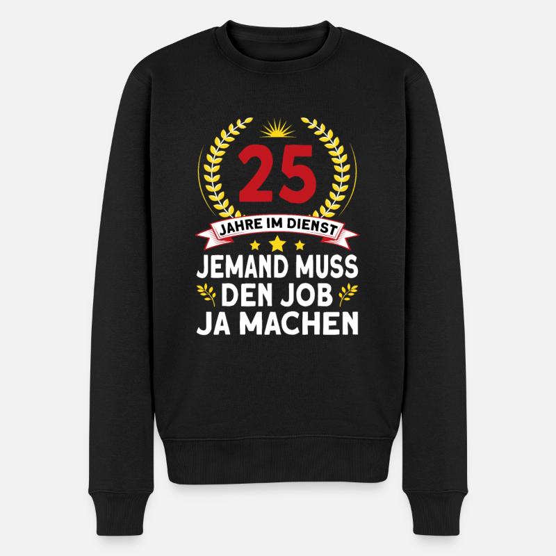 25 Jähriges Dienstjubiläum Firmenjubiläum - Männer Premium Bio Pullover - Schwarz