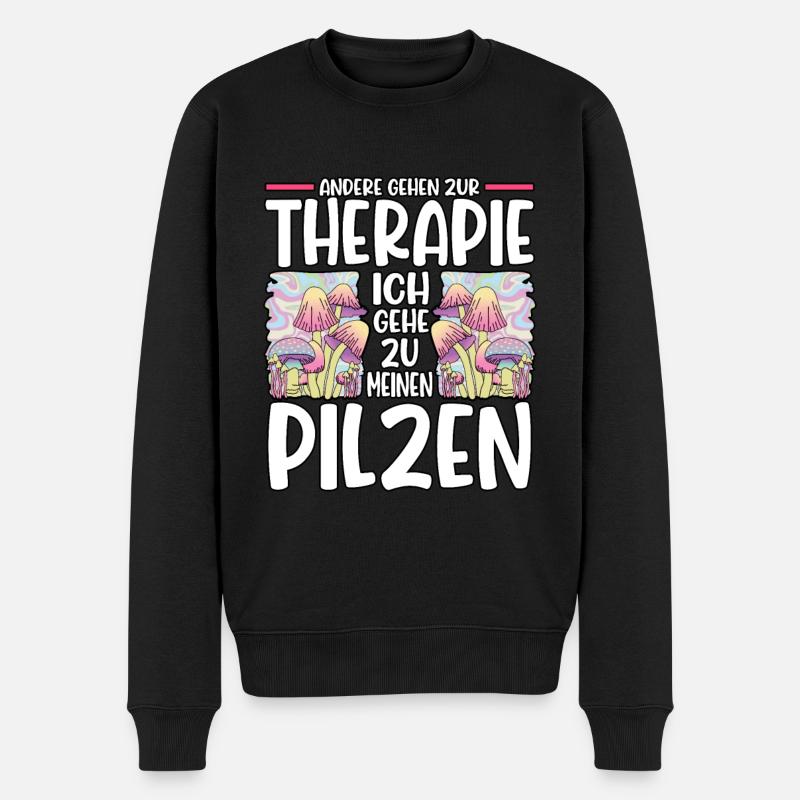 Pilzsammler Pilz Sucher - Männer Premium Bio Pullover - Schwarz