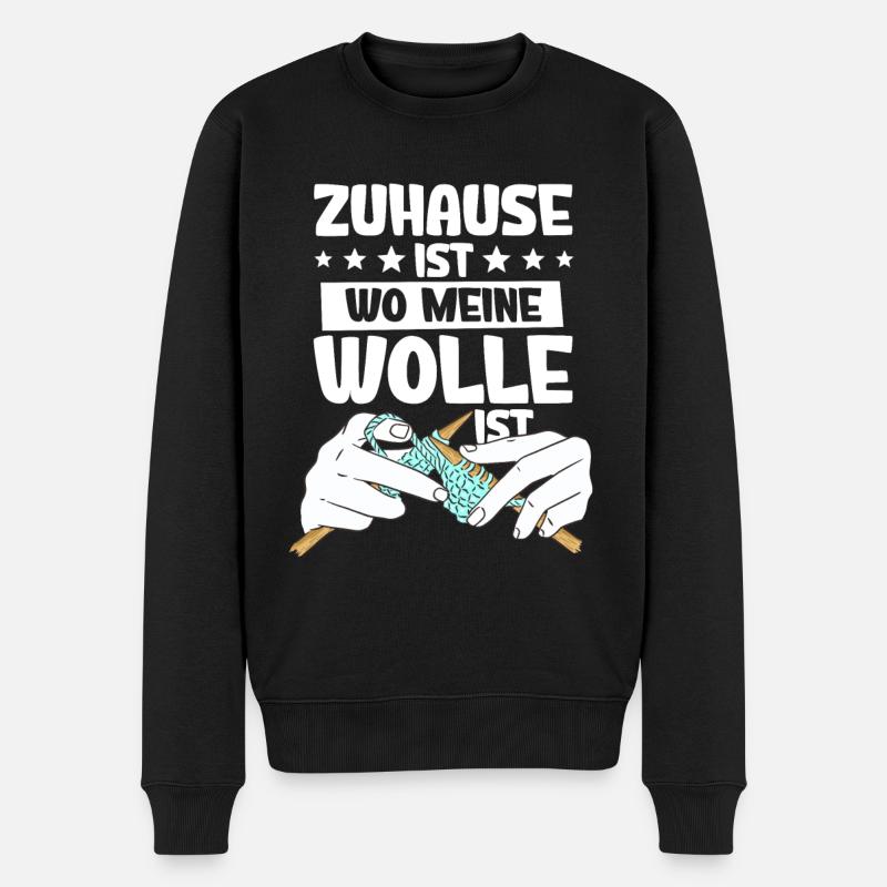 Häkeln - Männer Premium Bio Pullover - Schwarz