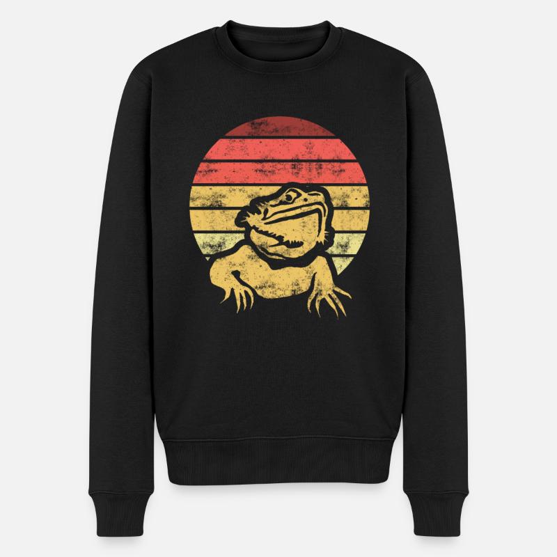 Retro Lizard Lizard - Men's Premium Organic Jumper - black