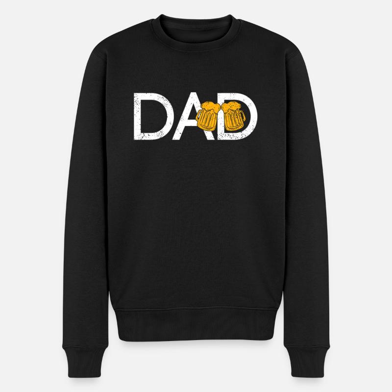 Bier papa - Männer Premium Bio Pullover - Schwarz