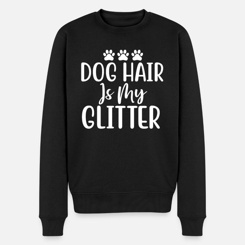 Hundehaar ist mein Glitzer - Männer Premium Bio Pullover - Schwarz