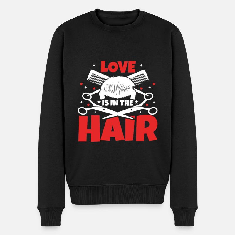 L’amour est dans les cheveux - Pull Premium bio Homme - noir