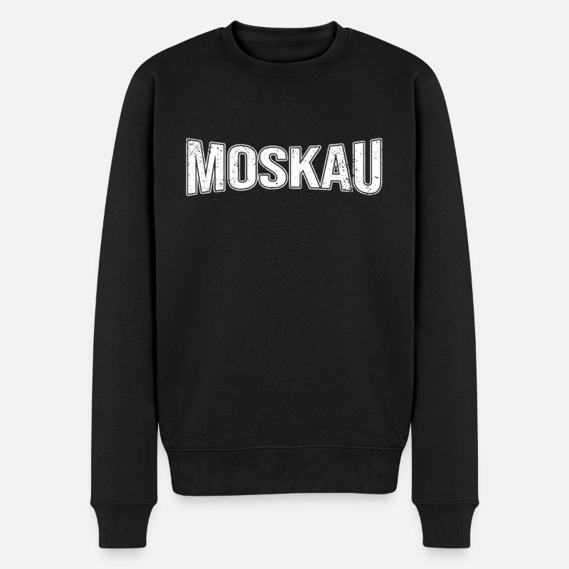 Moskau - Männer Premium Bio Pullover - Schwarz