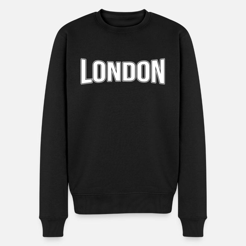 London - Männer Premium Bio Pullover - Schwarz