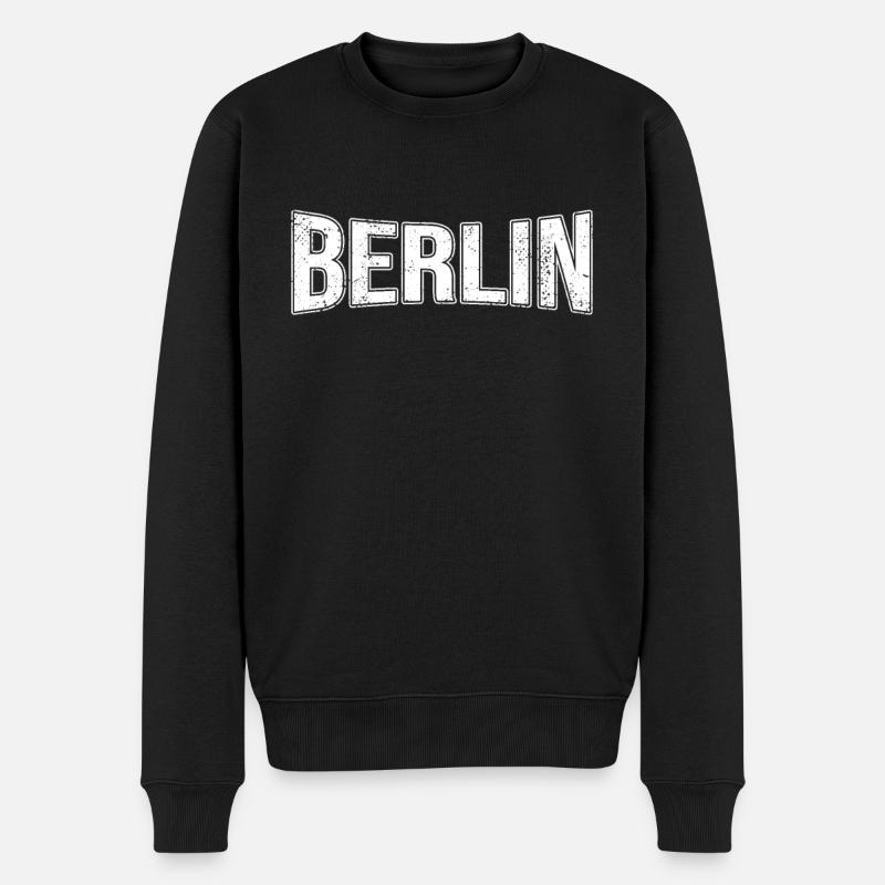 Berlin - Männer Premium Bio Pullover - Schwarz