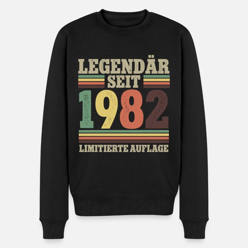 Legendär Seit 1982 Geburtstag - Männer Premium Bio Pullover - Schwarz