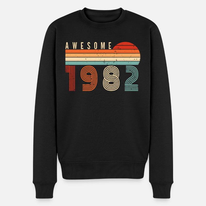 1982 Geburtstag - Männer Premium Bio Pullover - Schwarz