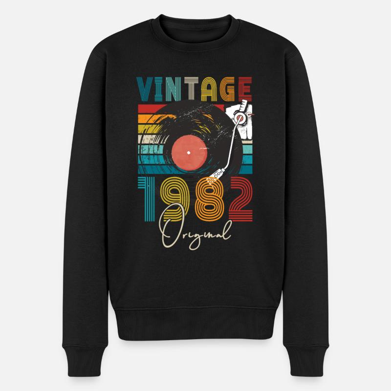 1982 Anniversaire - Pull Premium bio Homme - noir