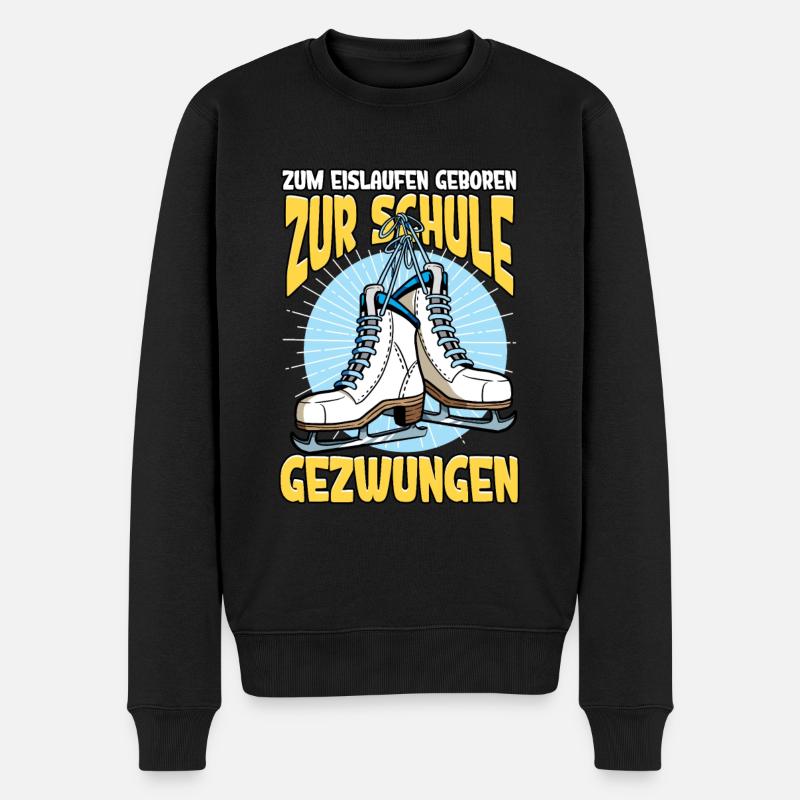 Eislaufen - Männer Premium Bio Pullover - Schwarz