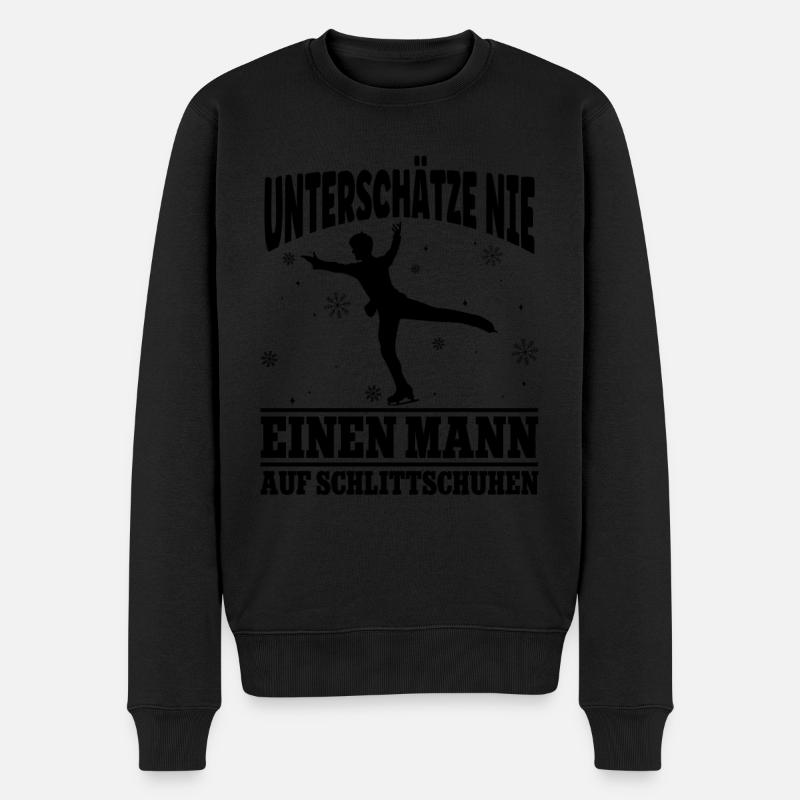 Eislaufen - Männer Premium Bio Pullover - Schwarz
