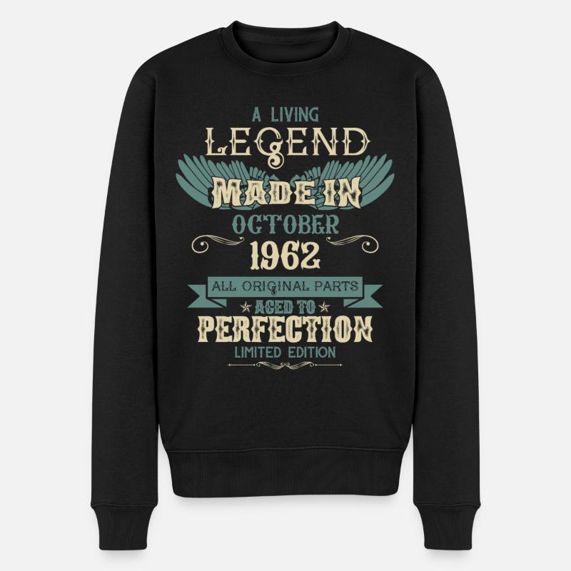 Octobre 1962 Vintage Anniversaire - Pull Premium bio Homme - noir