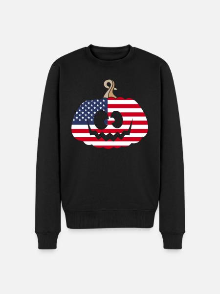 Hungary Halloween Pumpkin - Men's Premium Organic Jumper - black