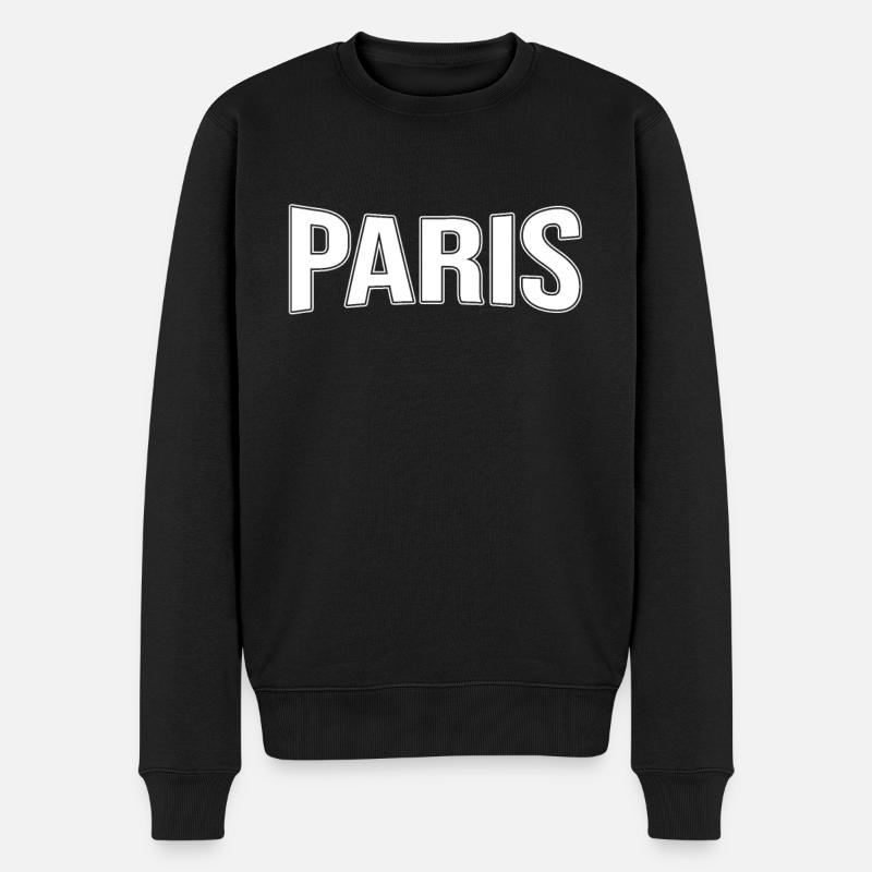 Paris - Männer Premium Bio Pullover - Schwarz