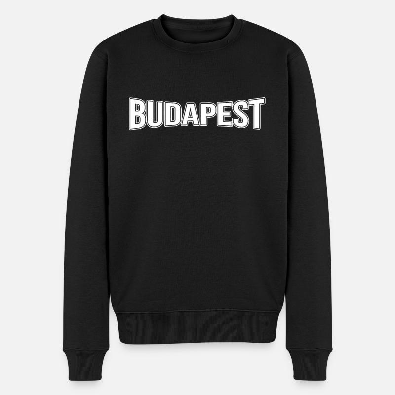 Budapest - Männer Premium Bio Pullover - Schwarz
