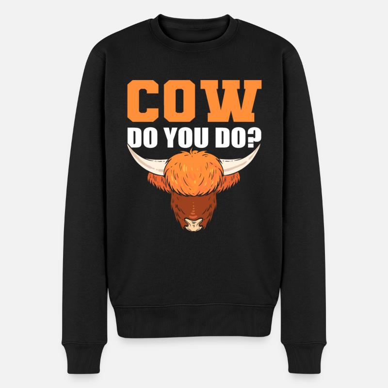 Vache Faites-vous? Vache bovine Highland - Pull Premium bio Homme - noir